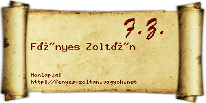 Fényes Zoltán névjegykártya